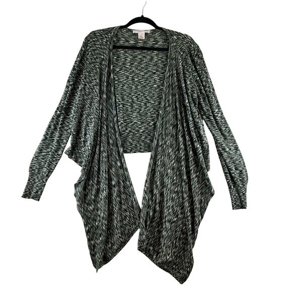 Nine & Company Cardigan Sweater Women's Large Silk Cotton Waterfall Space Dye - Picture 1 of 11